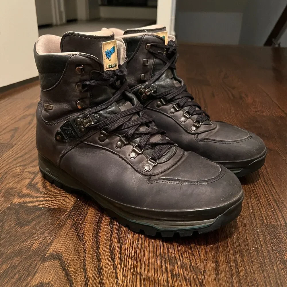 Raichle Gore-Tex Hiking Boots Mens 11.5 Black Leather Vibram Swiss Made Mountain
